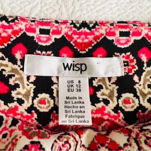 Wisp for Stitch Fix Medallion dress red pink print boat neck shift 3/4 sleeve - Picture 3 of 3